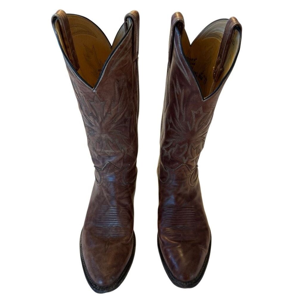 Tony Lama | Style 6219 | Brown Leather Western Cowboy Boots Men’s Approx US 8.5